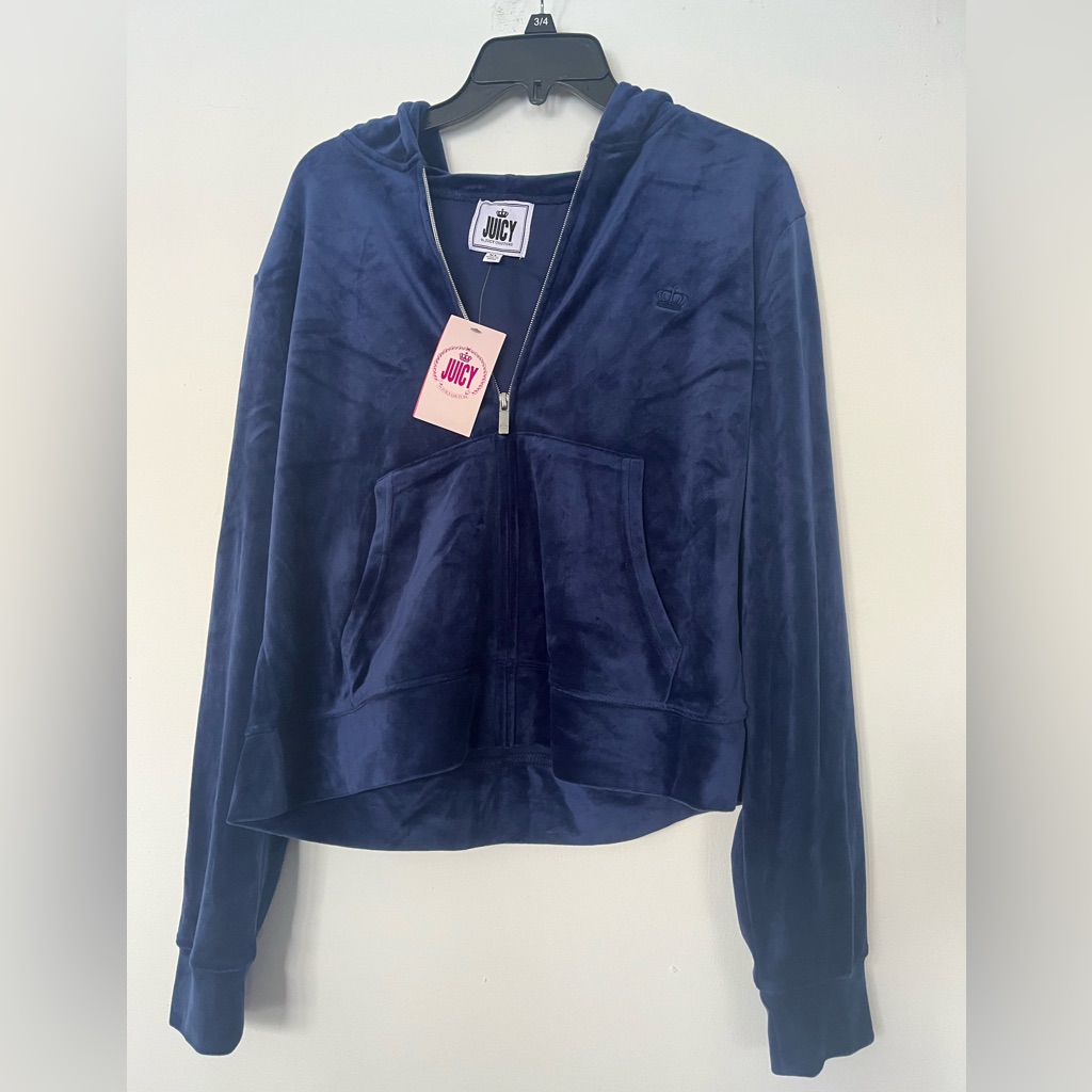 Nwt Juicy Couture Night Sky (Navy) Classic Velour Oversized Hoodie - Large